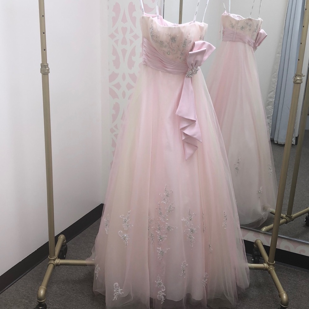 Tulle Gown w/ Satin Sash. Designer: Tiffany #16884